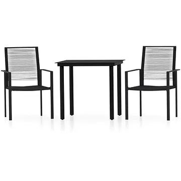 3dílný zahradní jídelní set černý, 3099197 (3099197)