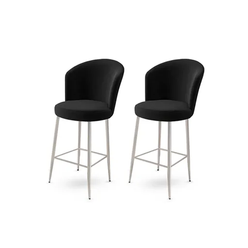 Bar Stool Set (2 Pieces) Alte - Black, Chrome