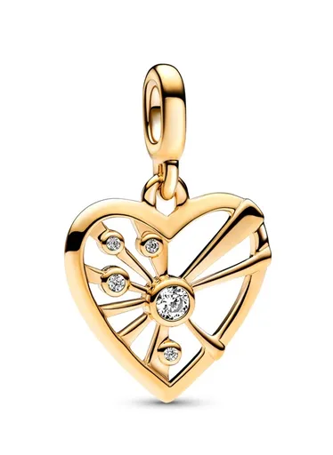 Pandora Pozlacený přívěsek Srdce se slunečními paprsky Shine 763453C01