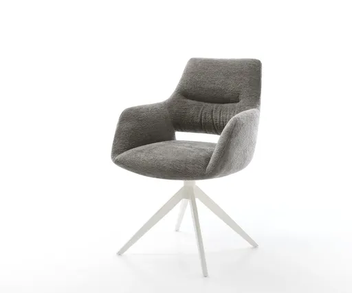 Jídelní židle Yago-Flex s područkami bouclé měkký tmavě béžová