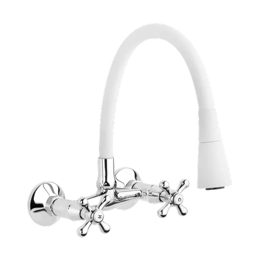 INVENA Nástěnná baterie ROMA flexibilní výtok, bílá BC-24-E2S-L