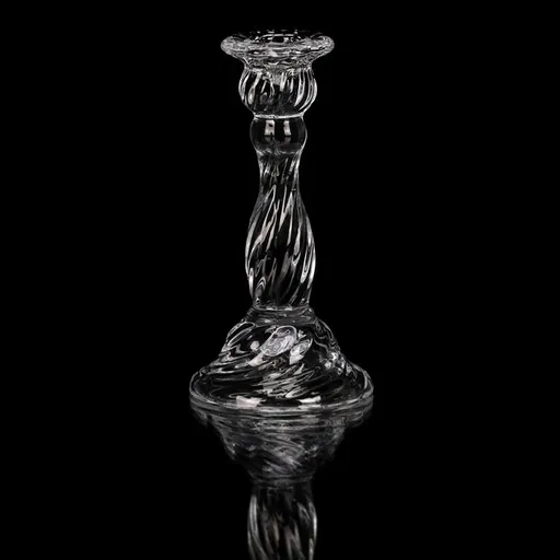 Svícen skleněný 16 cm na kónickou svíčku, čirá