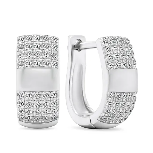 Brilio Silver Luxusní stříbrné náušnice s čirými zirkony EA565W