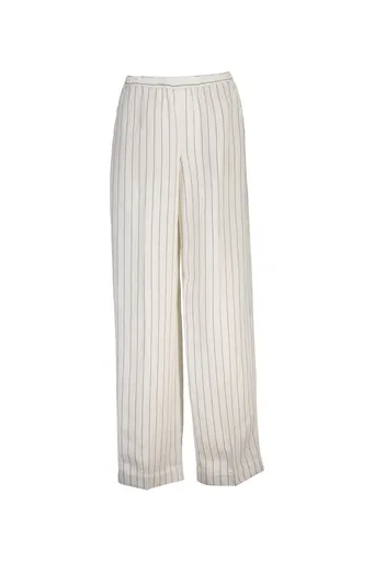 KALHOTY GANT STRIPED LINEN BLEND PULL ON PANTS EGGSHELL