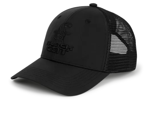 Black cat kšiltovka black trucker cap