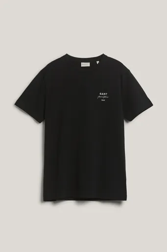 TRIČKO GANT LOGO SCRIPT PIQUE SS TSHIRT BLACK