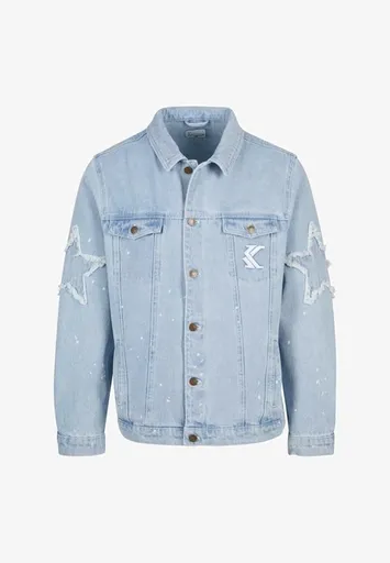 Karl Kani OG Paintsplatter Denim Trucker Jacket bleached blue/white - S