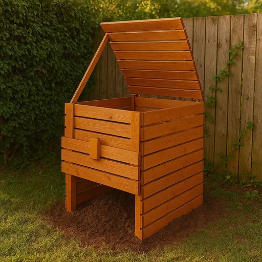 Zahradní dřevěný kompostér 1200 l s přírodní úpravou, vyrobeno v ČR
