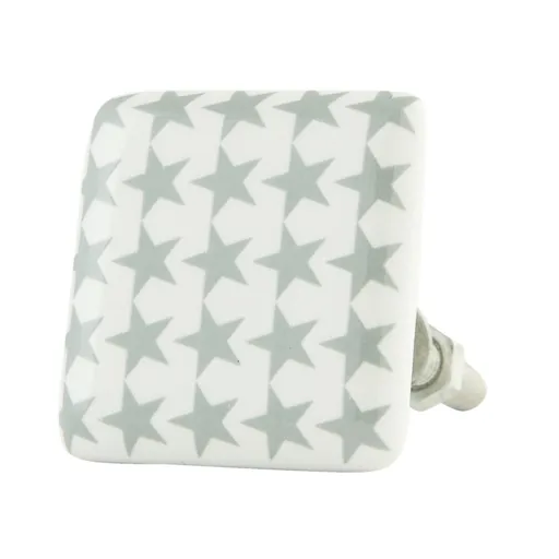 Čtvercová keramická úchytka s hvězdičkami - 3*3*5 cm 62990