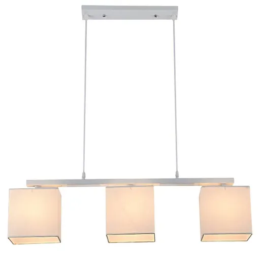 Závěsná lampa bílá + béžové tkané stínidlo 3x40W Boho