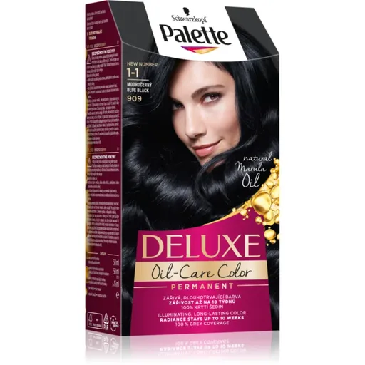 Schwarzkopf Palette Deluxe permanentní barva na vlasy odstín 1-1 909 Blue Black 1 ks