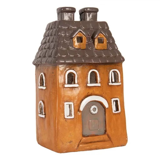 Cihlový domek svícen na čajovou svíčku Homely - 23*17*37 cm Clayre & Eef