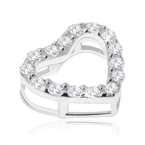 Přívěsek ze stříbra 925, třpytivá kontura souměrného srdíčka, výřezy