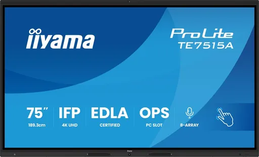 75" iiyama TE7515A-B1AG:IPS,4K,EDLA,NFC