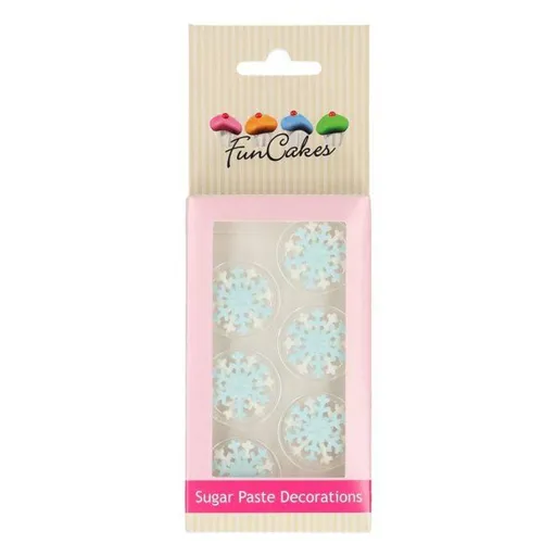Cukrová dekorace sněhové vločky 6ks - FunCakes