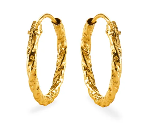 Brilio Moderní kruhové náušnice ze žlutého zlata 14/507.351