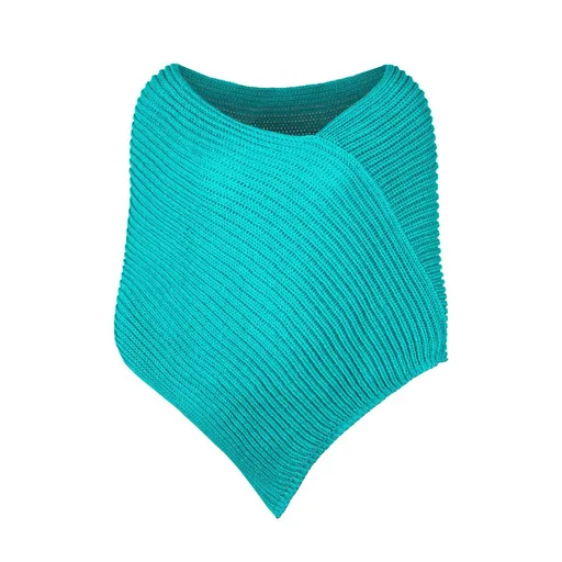 Bontis Pletené pončo - Teal | uni