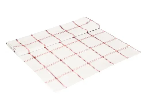 Bílo-červený károvaný běhoun Alma white/red -  50*140 cm 423401