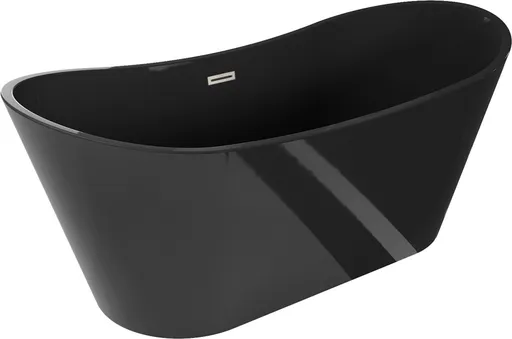 MEXEN/S Montana vana volně stojící 170 x 80, černá, sifon a přepad nikl kartáčovaná 52011708070-97