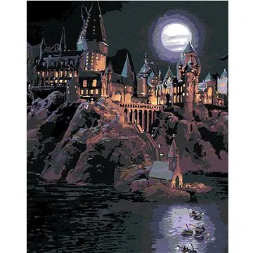 Studenti připlouvají k Bradavicím (Harry Potter), 40×50 cm, bez rámu a bez vypnutí plátna (6066830)