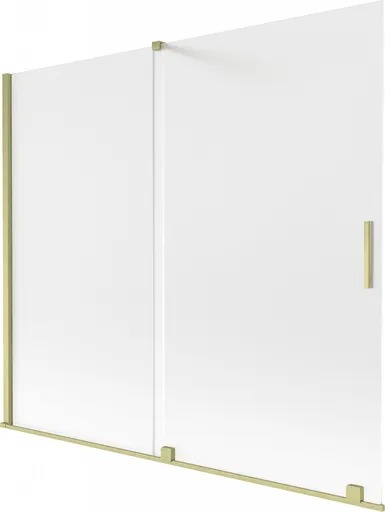 MEXEN/S Velar dvoukřídlá posuvná vanová zástěna 180 x 150, dekor, zlatá kartáčovaná 896-180-000-31-55