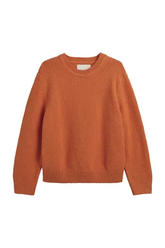SVETR GANT RELAXED PLAIN BOUCLE C-NECK PUMPKIN ORANGE