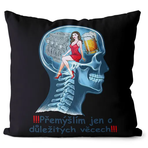 Polštář Důležité věci – automechanik (Velikost: 40 x 40 cm)