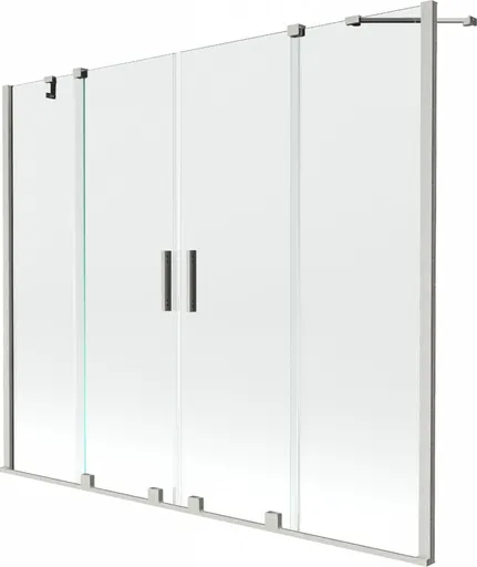MEXEN/S Velar Duo dvoukřídlá posuvná vanová zástěna 180 x 150, transparent, nikl kartáčovaný 896-180-000-02-97