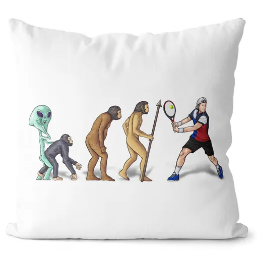 Polštář Evoluce tenisu (Velikost: 40 x 40 cm)
