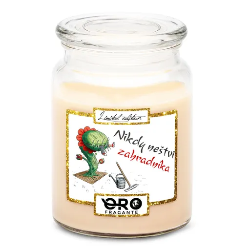 Svíčka Nikdy neštvi zahradníka (Vůně svíčky: Vanilka)