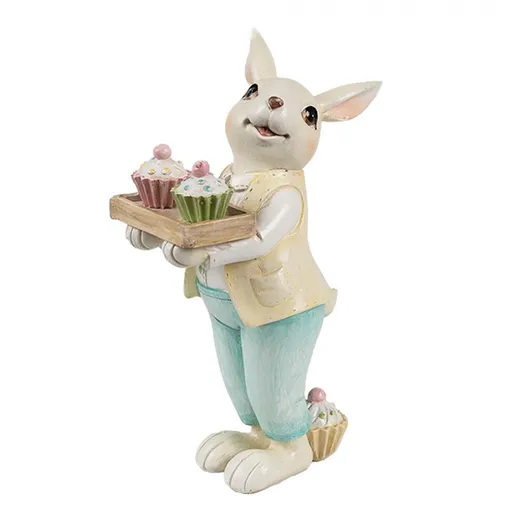 Dekorace králíček nesoucí muffiny - 11*6*16 cm 6PR4392