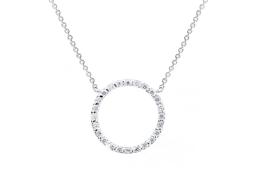 Cutie Diamonds Náhrdelník z bílého zlata s diamanty Kroužek DZ6323-40-00-X-2 50 cm