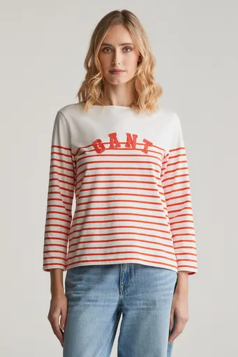 TRIČKO GANT REG BRETON BOAT NECK T-SHIRT ORANGE RED