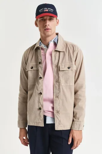 KOŠILE GANT REG COT/LINEN OVERSHIRT DRY SAND