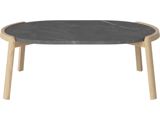 Konferenční stolek Mix 95 x 61 cm, více variant - Bolia Varianta: Pietra Grey marble | White pigmented oiled oak, Solid | v. 35 cm