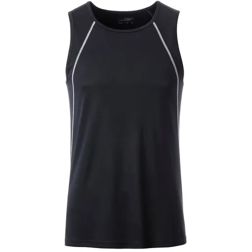 James & Nicholson (Daiber) Pánské funkční tílko JN494 - Černá / bílá | XL