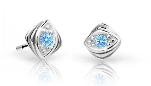 Cutie Jewellery Dětské náušnice z bílého zlata C1897-30-X-2 světle modrá