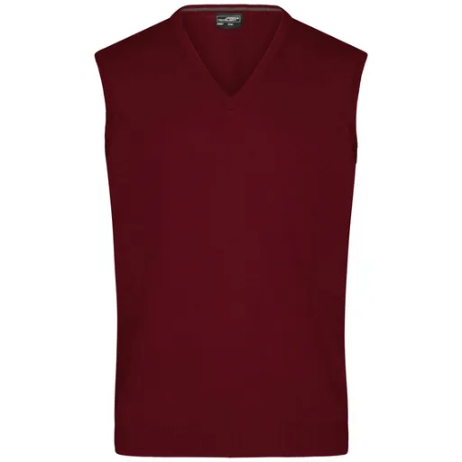 James & Nicholson (Daiber) Pánský svetr bez rukávů JN657 - Bordeaux | 3XL