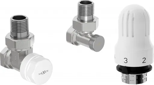 MEXEN/S G04 úhlová termostatická souprava pro radiátor, nikl W913-012-948-01