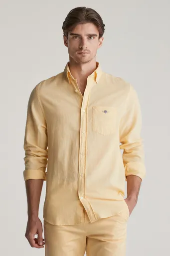 KOŠILE GANT REG COTTON LINEN SHIRT BANANA YELLOW