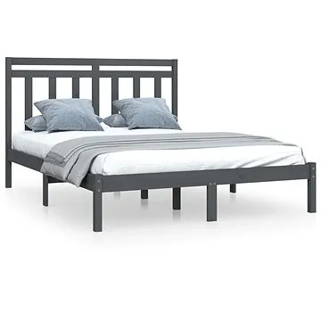 Rám postele šedý masivní dřevo 120 × 190 cm Small Double, 3105222 (3105222)