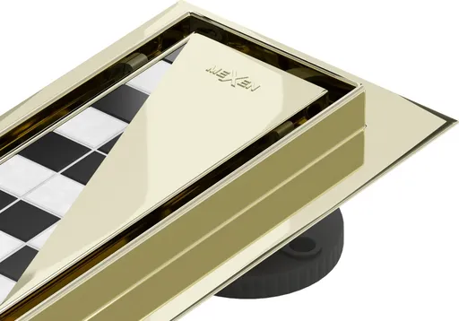 MEXEN/S Flat 360° M13 podlahový žlab otočný 2v1 100, zlatý 1510100-40