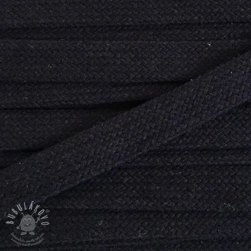 Bavlnená šnůra plochá 15 mm black