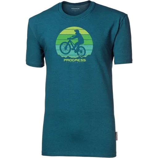 PROGRESS BARBAR BIKER Pánské bambusové triko, modrá, velikost