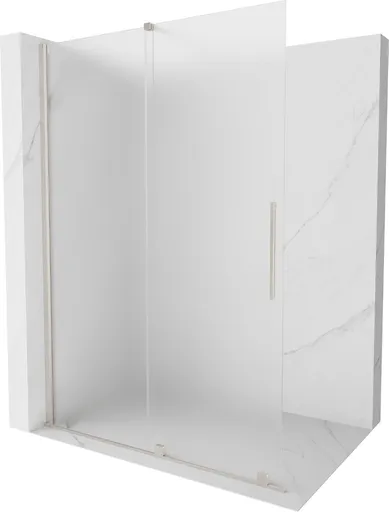 MEXEN/S Velar Sprchová zástěna posuvná Walk-in 160 x 200, dekor 8 mm, nikl kartáčovaná 871-160-000-33-97