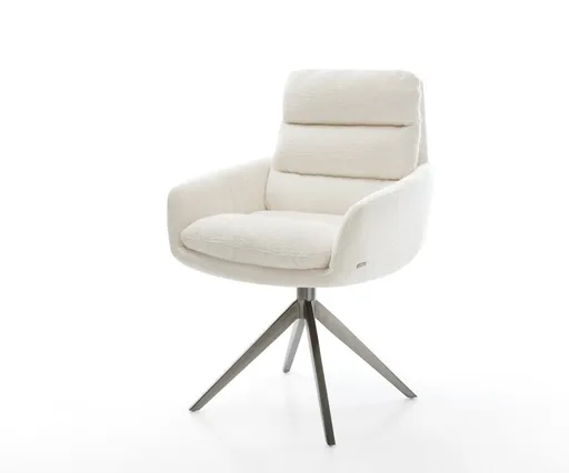 Jídelní židle Abelia-Flex s područkami bouclé měkký béžová