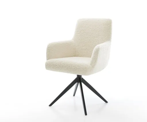 Jídelní židle Heira-Flex s područkami plyšový manšestr béžová