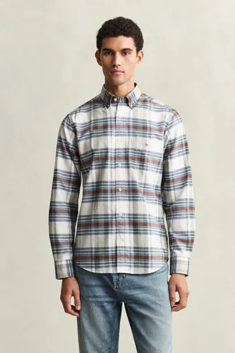 KOŠILE GANT REG OXFORD CHECK SHIRT WOODY GREEN