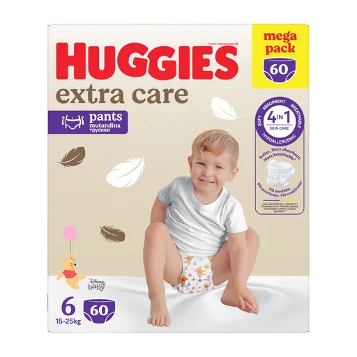Huggies Extra Care Pants 6 15–25 kg 60 ks