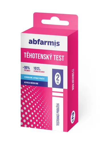 Abfarmis Těhotenský test 10 mIU/ml testovací proužky 2 ks